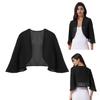 Womens 3/4 Sleeve Chiffon Cardigan Bolero Elegant Summer Ladies Wedding Wraps Shrug Bridal Shawl Evening Cover Up