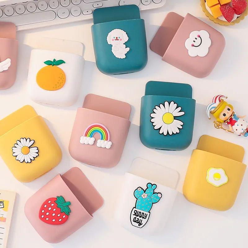 Cute Cartoon Wall-Mounted Phone Holder & Remote Storage Box