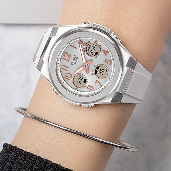 Casio Женские часы Baby-G MSG-W610-7AJF [BABY-G G-MS] Круглые, белая смола *Нержавеющая сталь