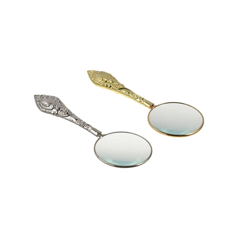 Metal Handheld Magnifier Delicate Pattern Magnifying Glass 5X Carved Magnifier  Reading Book