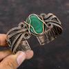 Малахитовый браслет-манжета, браслет-бенгл, обмотанный медной проволокой, украшения ручной работы, регулируемый браслет-бенгл, браслет-манжета с драгоценным камнем, украшения из античной меди для подарка