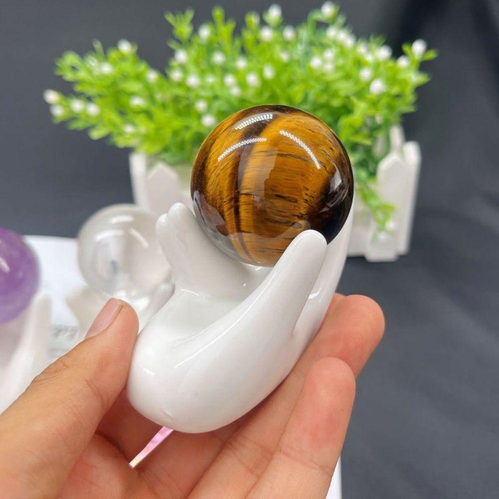 Soild Color Ceramic Crystal Ball Base Rhinestone Support Buddha Hand Sphere Holder Photography Props Sphere Display Stand
