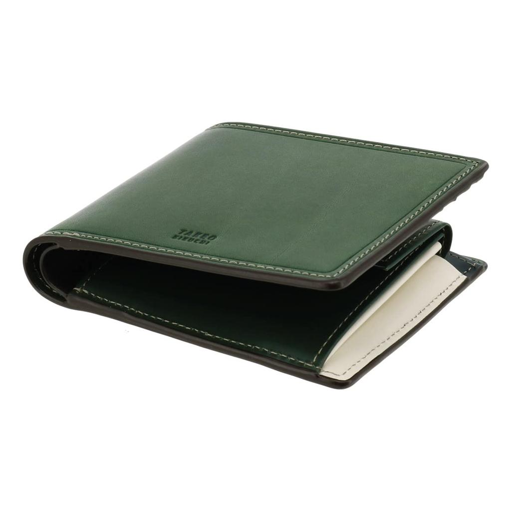 Кошелек из натуральной кожи 780613 Margo II Leather Cowhide Green [Takeokikuchi] мужской, складной [05]