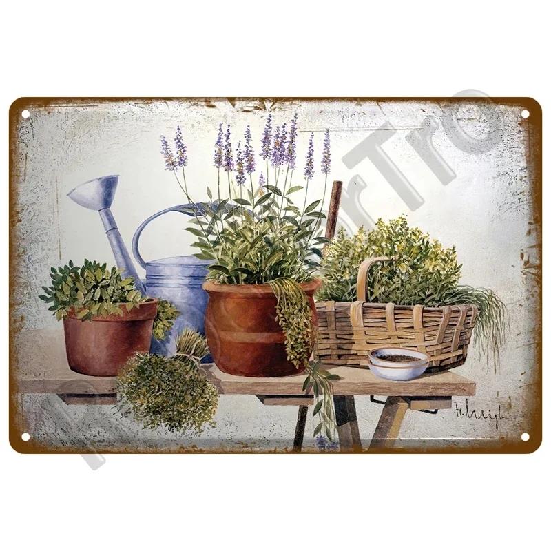 Vintage Gardening Metal Sign Retro Flower Sign Perfect for Outdoor Indoor Home Wall Decor and Farm Decoration