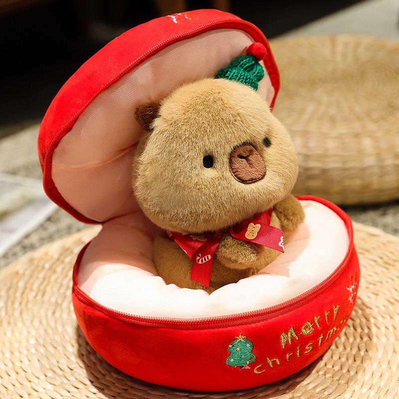 Новая рождественская серия Capybara Мягкие куклы Apple Рождественская елка Capybara Три в одном сюрприз для мальчиков и девочек Рождественские подарки