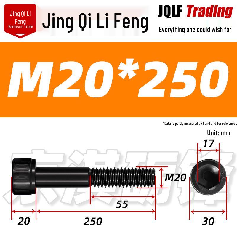 M20-M27 High Strength Blackened Hex Socket Head Cap Screw with Knurled Cylindrical Half Thread