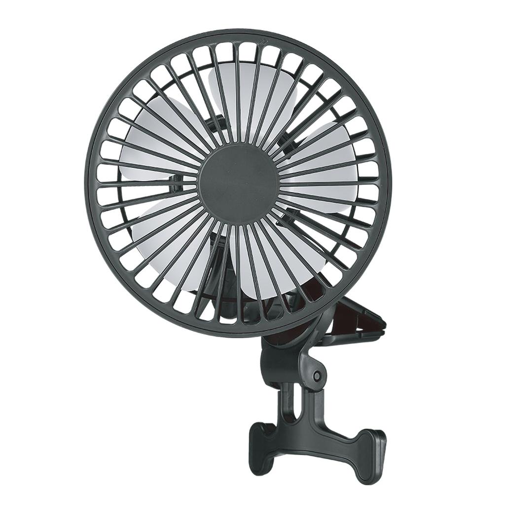 K-FAN14-B Car Fan, Automatic Oscillation, Circulator, 3 Levels of Air Flow Adjustment, LED Light,