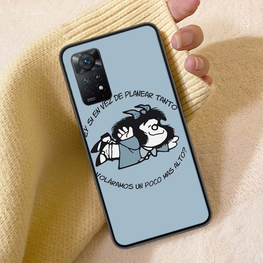 Mafalda Cartoon Phone Case For Redmi 13C 14C Note 14 13 Pro Plus 5G Clear Capa 12 12C 10A 10C 10 9A 9C 9T 9 8 Pro Cover TPU Shel