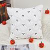 Halloween Decorative Pillow Cover Soft Plush Throw Cushion Case with 3D Embroidered Ghost Pumpkin Design for Couch Sofa Bedroom