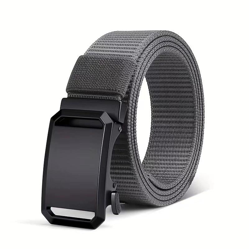 New Automatic Buckle Belt, Canvas Tactical Workwear Casual Outdoor Military Training Pants Belt For Men