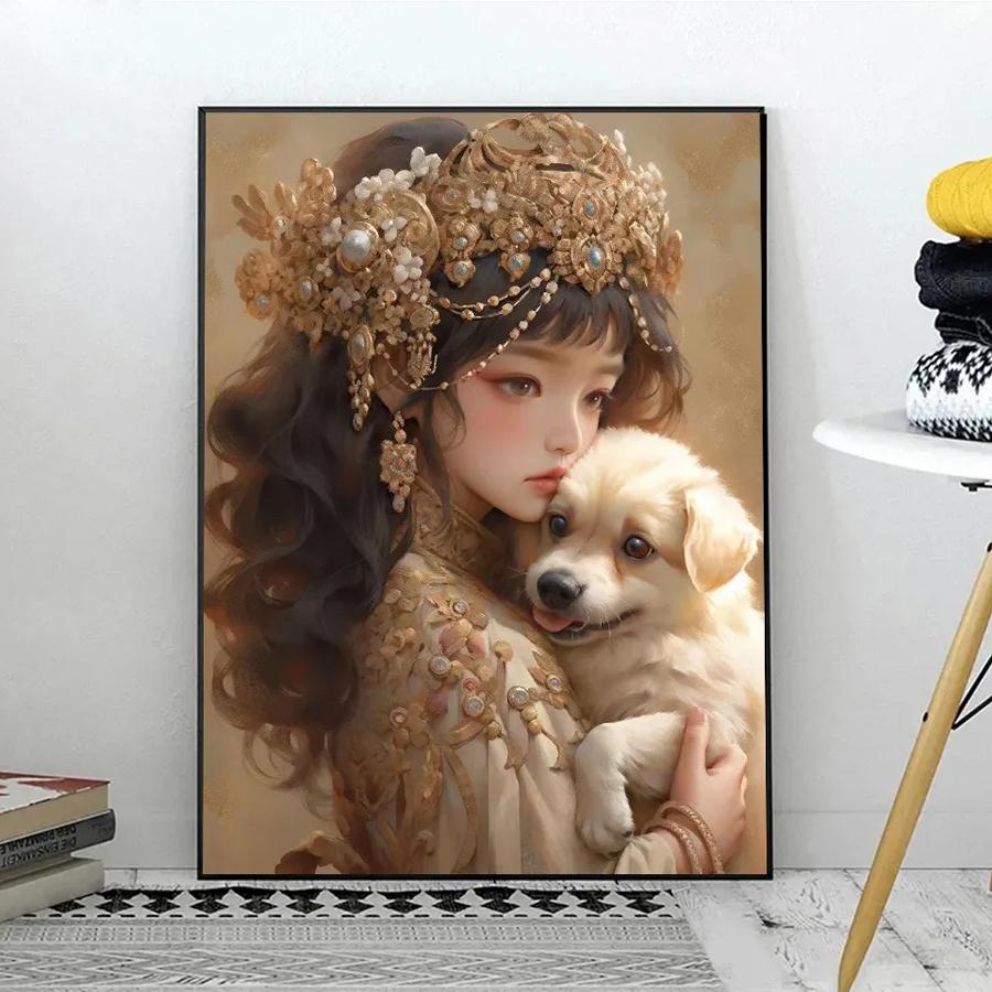 Женщины и лошади Алмазная картина Новые поступления Животные Diy Полный квадратный круглый дрель Стразы Вышивка Девушка Собака Мозаика Наборы для вышивки крестом Настенный декор
