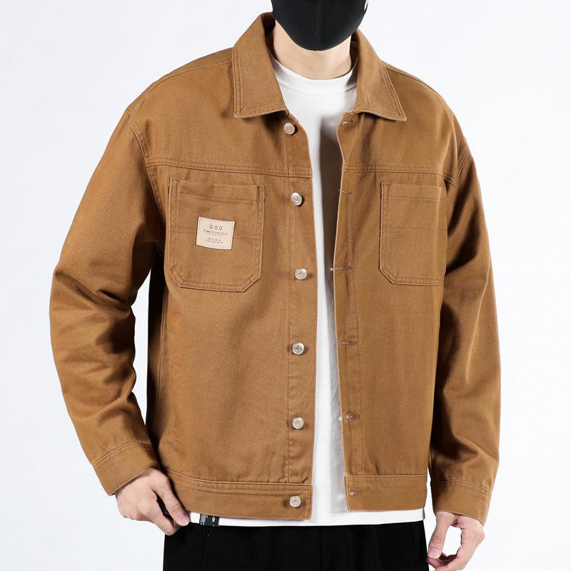 Джинсовая куртка мужская осенняя модная брендовая свободная и красивая рабочая куртка весенне-осенняя повседневная джинсовая тенденция