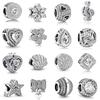 New Circular Charm Fit Original Bracelet Shining Zircon Love Heart&Flower Bead DIY Women Jewelry Gift 925 Silver Plated Making