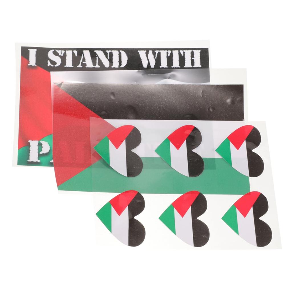 UPKOCH 8 Pcs Car Stickers, Palestinian Car Decal Flag Decal Gaza Sticker, Palestinian Flag
