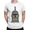 Men T-Shirts Vintage Robot Cartoon Quotes Crazy Pure Cotton Tee Shirt Short Sleeve T Shirt Round Neck Clothes New Arrival