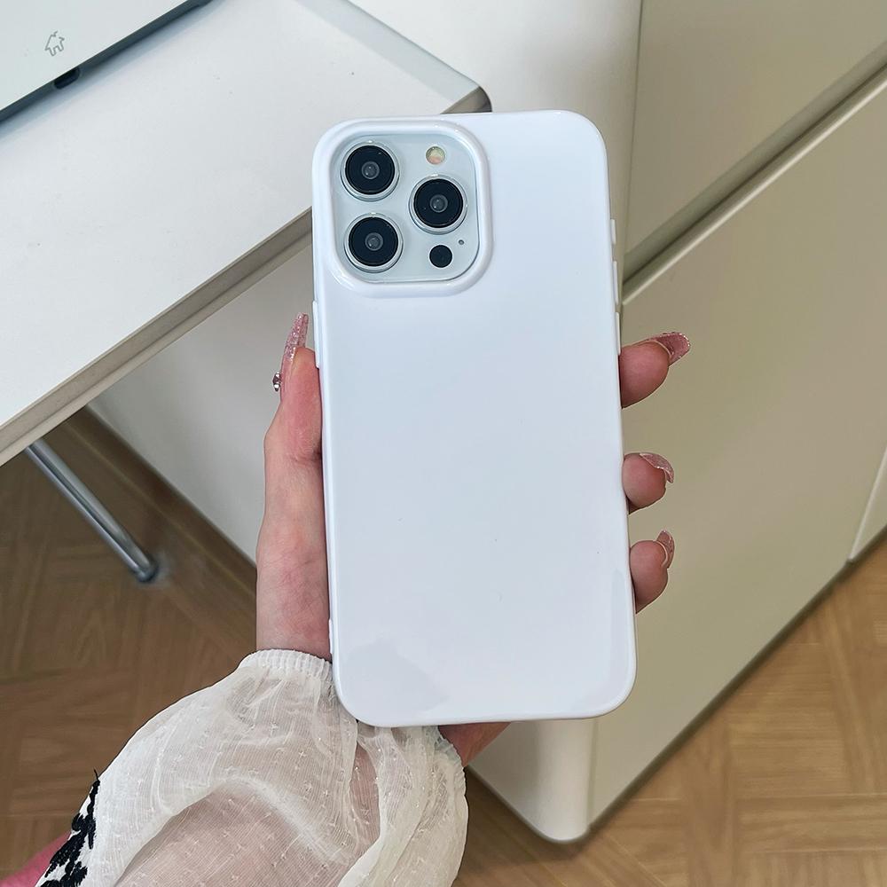 Luxury Glossy Silicone Soft Case For iPhone 16 15 14 13 12 11 Pro Max Plus Candy Color Square Shockproof Cover Ultra-Thin Shell