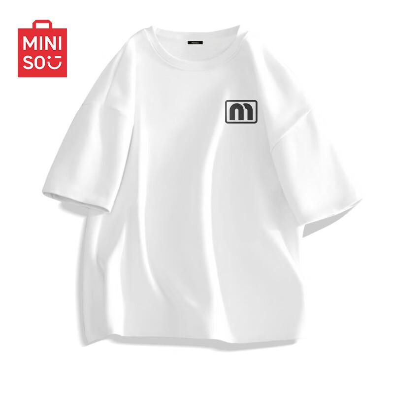 MINISO Мужская повседневная футболка с коротким рукавом из чистого хлопка