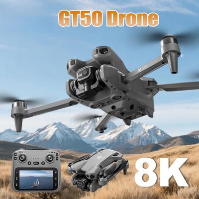 Новая модель Дрон GT50 PRO Профессиональный 8K HD Камера 5G Бесколлекторный Двигатель Аэросъемка Оптический Поток с Экраном RC Квадрокоптер