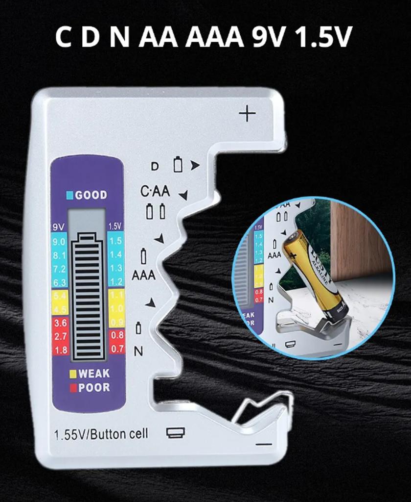 1 шт. Цифровой тестер аккумуляторов CDN AA AAA 9 В 1,5 В, детектор проверки емкости таблеточных элементов, ЖК-дисплей, диагностический инструмент для измерения емкости