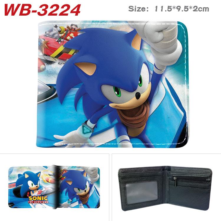 Sonic The Hedgehog Wallet Short Bi-fold Card Holder Colorful Cartoon Anime Coin Purse 1pcs