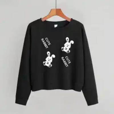 Новый весенне-осенний модный тренд Простой принт с круглым вырезом Повседневный свитер оверсайз с длинным рукавом для студентов