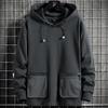 Spring Autumn Multi-Pockets Oversized Hoodie Men Streetwear Adjustable Hooded Hip Hop Sweatshirts Male Pullover Tops Clothes