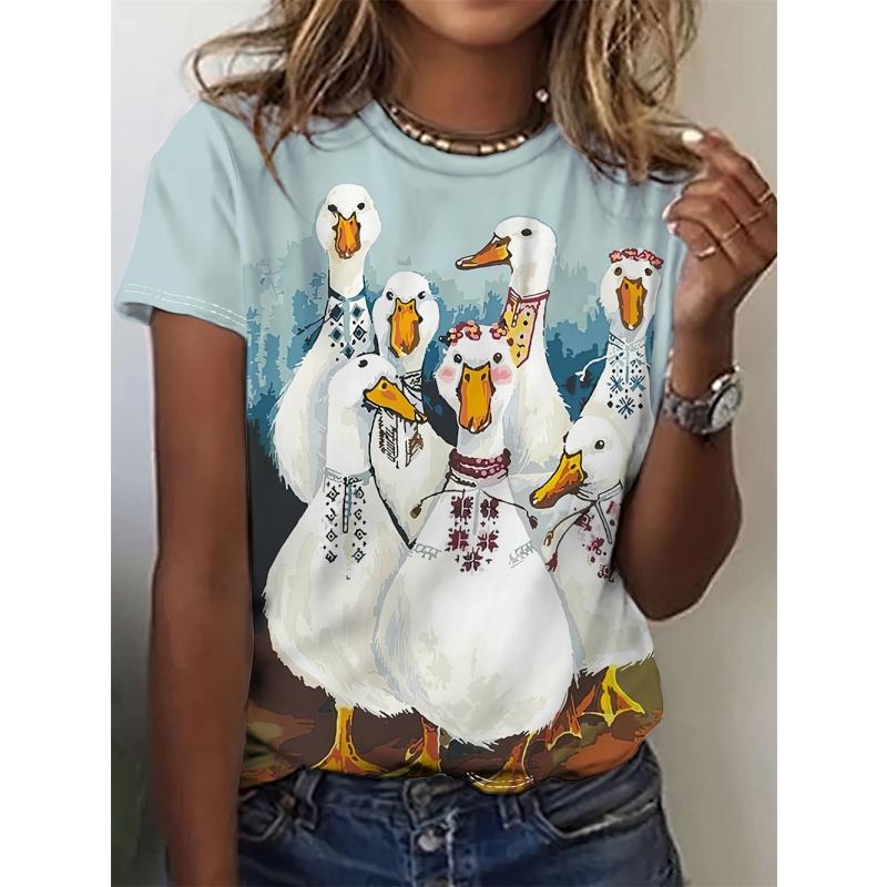 Hamster Hedgehog Cat Pattern T Shirt For Women Funny 3D Printed Short Sleeves Summer Loose T-Shirts O-Neck Tops Tees Streetwear