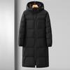 Men's and Women's Same Couple Down Jacket Fashionable and Casual Long Knee-length Hooded Thickened Korean Version Down Jacket