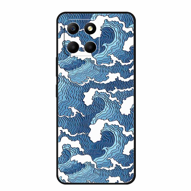 3D Тисненый Чехол Для Honor Play 9A 2024 X5b Plus X8C X6C 4G Чехол Для Телефона 9 A X 8 6 C Coque Цветы Черный Силикон Мягкая Задняя Крышка