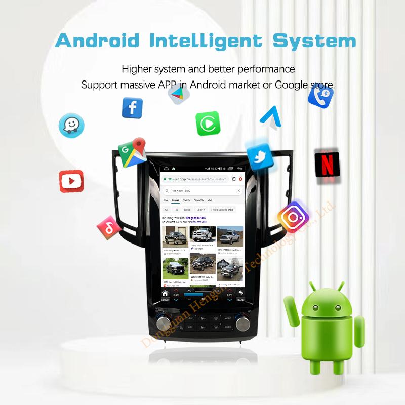 12.1-дюймовый автомобильный мультимедийный видеоплеер для Infiniti FX25 FX35 QX70 2009-2016 Навигация GPS Android12 8 ядер CarPlay 4G 360-градусная камера