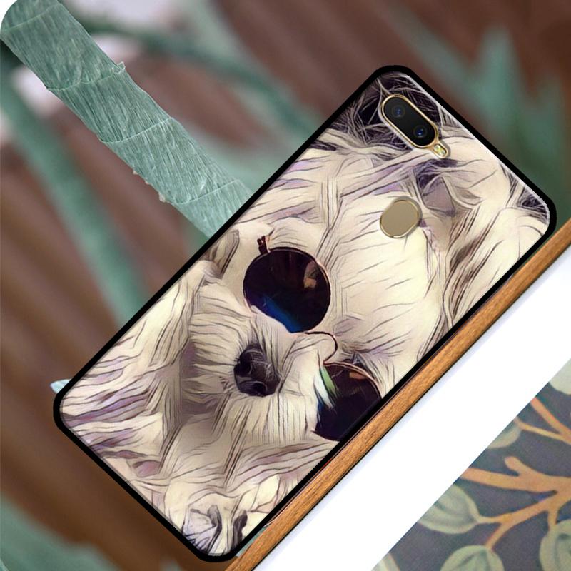 Чехол с мальтийской собакой для OPPO A83 A91 A93 A1K A15 A3S A54 A74 A94 A5 A9 A31 A53 A52 A72 A53S, задняя крышка