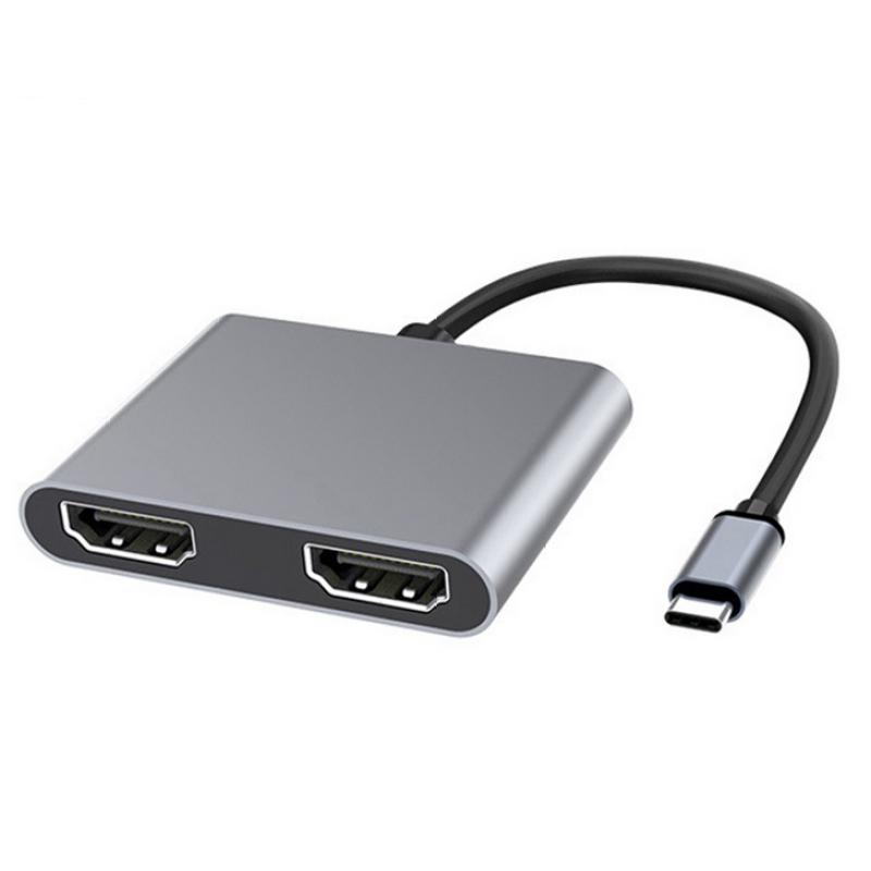 Распределитель 2 в 1, совместимый с Type-C и HDMI, USB3.1 HD 4K, двухпортовый двухпортовый дисплей с одновременным отображением Type-C