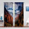 Mountain Lake Spring Nature Landscape Sheer Curtain for Bedroom Living Room Kitchen Flowers Field Window Curtains 2panels Drape