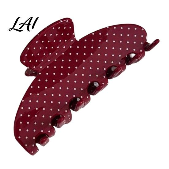 Fashionable Hair Jaw Clips Polka Dot Claw Clip for Women 3.9 Inch Black/White/Red Big Clips Large Geometric Accessory Strong Hold No Slip Thick or