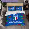 Italy Football Pattern 3 Pieces Bedding Set Soft Microfiber Duvet Cover with Pillow Cases for Bedroom