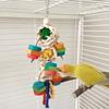 Parrot Corn Husk Chew Toys Natural Wood Block Rattan Ball Bird Chew Toys Bird Cage Colorful Hanging Decoration For Macaws