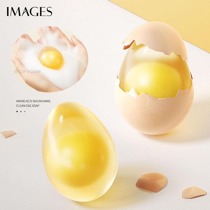 Images Успокаивающее очищающее яичное мыло с аминокислотами, увлажняющее очищающее очищающее от грязи мыло для тела, очищающее поры