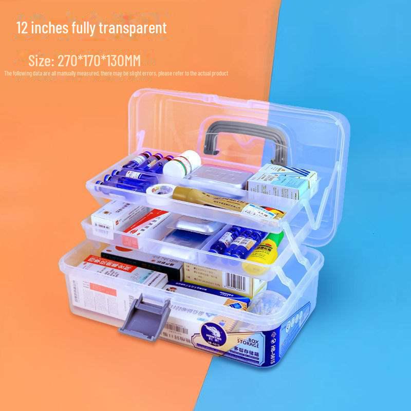 Большая вместимость, 3-слойная прозрачная коробка для хранения художественных инструментов и карандашей
