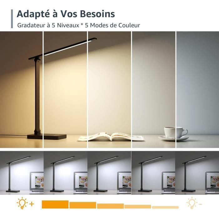 Lampe de Bureau LED - LEPRO - 9.2W - 72 LEDs - 750LM - 5 Modes de Couleur - Noir