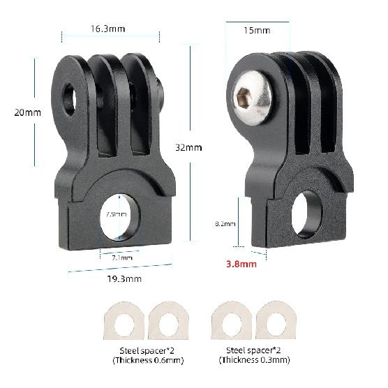 Deemount Computer Mount For Brompton Folding Bikes Light Holder Bracket 3-fork Adaptor fits Gopro Action Camera Extension Stand