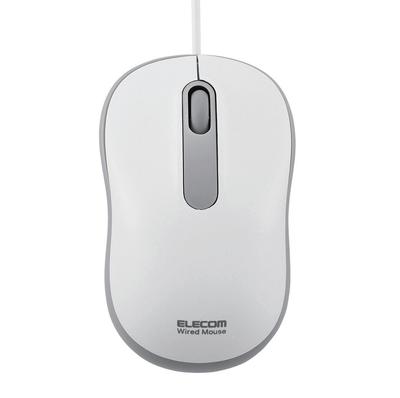 ELECOM Мышь проводная размера M 3 кнопки оптическая белая M-HC01URWH