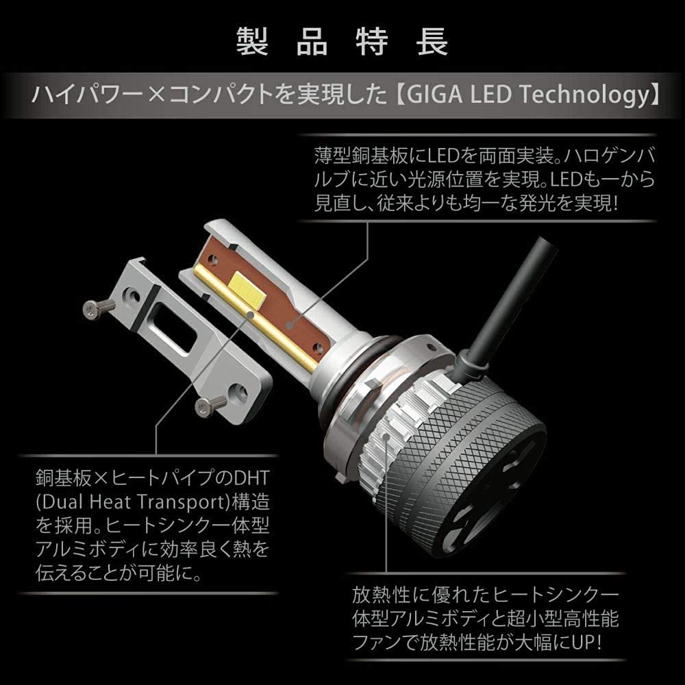 CARMATE Car LED Head Fog GIGA S7 Vehicle Inspection BW552 & Bulbs, Series, 6000K, HB3, HB4, HIR2, 7000lm, Compliant,