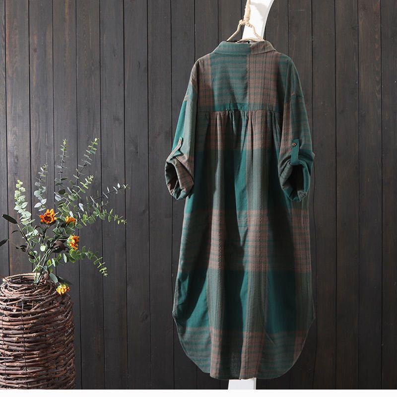 Клетчатая рубашка для весны и лета, солнцезащитная одежда, ретро-свободная тонкая куртка, рубашка для женщин