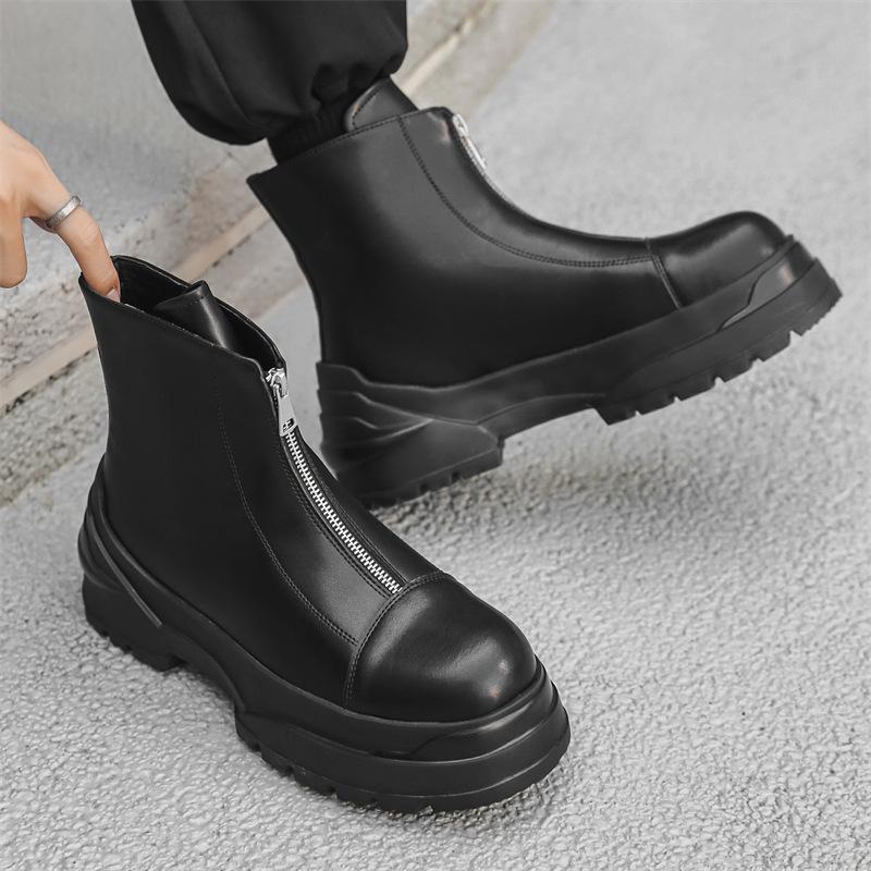 Модные мужские повседневные ботинки из натуральной кожи, дизайнерская обувь, ковбойские ботинки на платформе, вечерние платья для ночного клуба, красивые ботинки челси по щиколотку