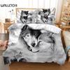 Комплект постельного белья Love Wolf, комплект пододеяльников, комплект постельного белья с 3D-печатью, комплект постельного белья размера Queen, модный дизайн