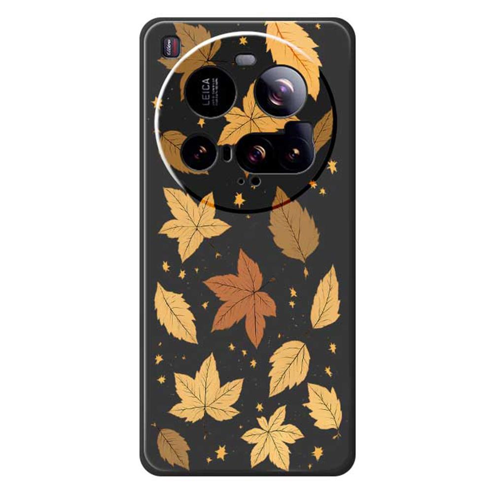 For Xiaomi 15 Ultra Case Maple Leaves Pattern Printing Straight Edge TPU Phone Back Cover