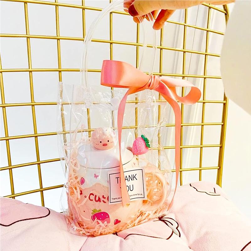 WTEMPO 12 шт 15*7*20 см прозрачные подарочные сумки из ПВХ прозрачные подарочные сумки для вечеринок многоразовые сумки для хранения продуктов идеально подходят для свадьбы дня рождения вечеринки