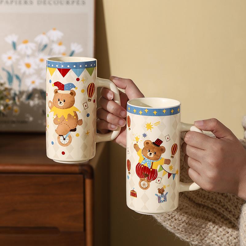 Цирк Высокая ценность Прямая чашка Чашка для молока Сувенир для мероприятия Мультяшная Детская Забавная Керамическая Чашка для воды Кружка Подарок