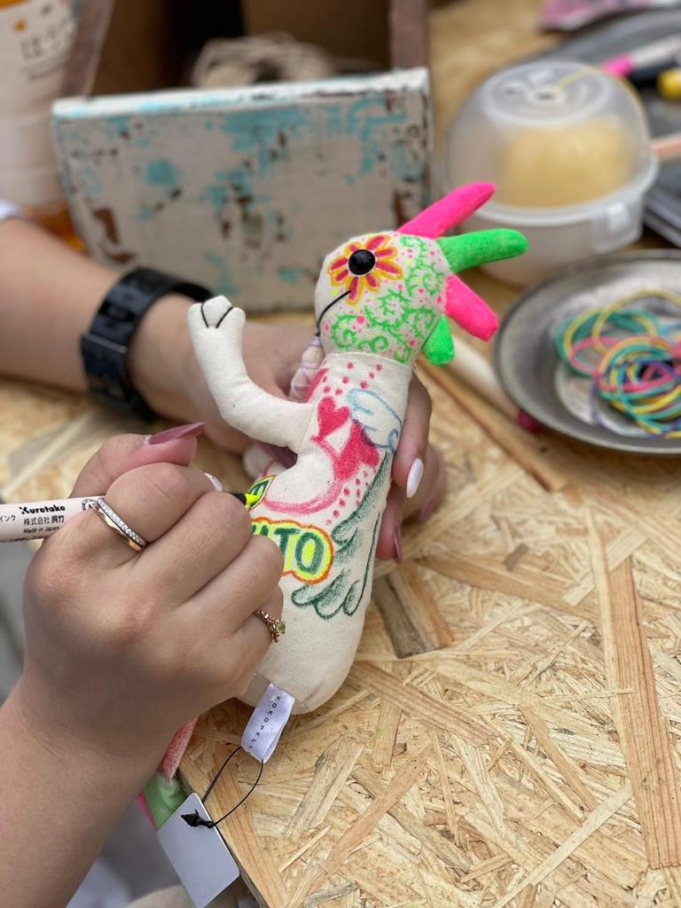 Холщовая кукла Кокопелли Средняя 21 x 14 x 6 см Послание Цветная бумага Подарок Подарок Художественная мастерская Подарок на выздоровление Праздник