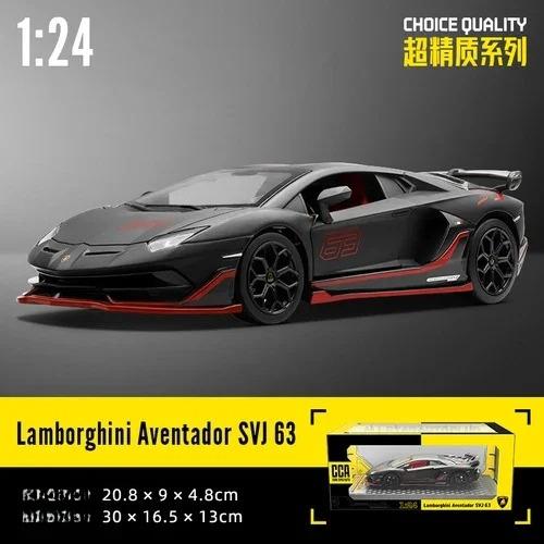 1/24 Модель суперкара Lamborghini Aventador SVJ63 Симуляция Литой Спортивный автомобиль Игрушка Подарок для детей Мальчиков Коллекционные Миниатюрные Автомобили